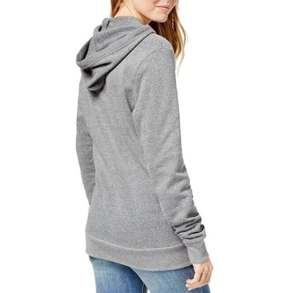 Bow & Drape Gray Hoodie Hand Sewn Gold Sequins Wine Glass Theme Size Medium Fun - Picture 2 of 13